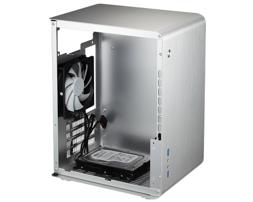 Корпус JONSBO U3 Silver без БП, mini-ITX, micro-ATX, серебристый