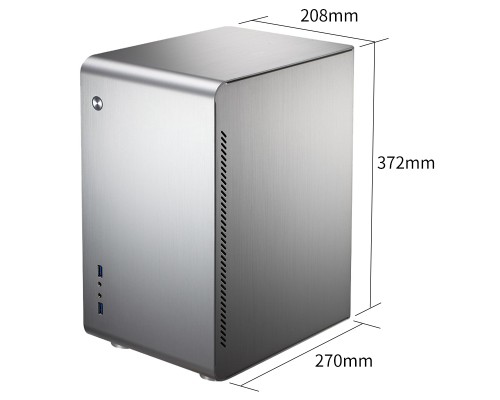 Корпус JONSBO U3 Silver без БП, mini-ITX, micro-ATX, серебристый