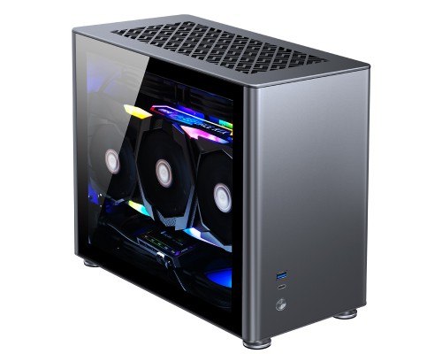 Корпус JONSBO A4 без БП, боковые панели из закаленного стекла, mini-ITX, SFX, серый