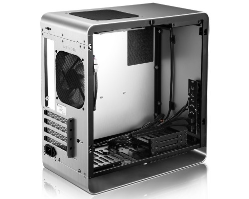 Корпус JONSBO UMX3W Silver без БП, боковая панель из закаленного стекла, mini-ITX, micro-ATX, серебристый