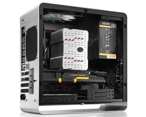 Корпус JONSBO UMX3W Silver без БП, боковая панель из закаленного стекла, mini-ITX, micro-ATX, серебристый