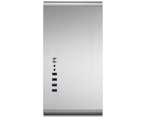 Корпус JONSBO UMX3W Silver без БП, боковая панель из закаленного стекла, mini-ITX, micro-ATX, серебристый