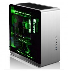 Корпус JONSBO UMX4W Silver без БП, боковая панель из закаленного стекла, mini-ITX, micro-ATX, ATX, серебристый                                                                                                                                            