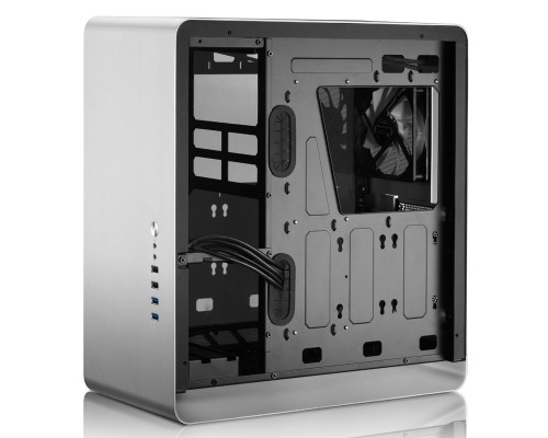 Корпус JONSBO UMX4W Silver без БП, боковая панель из закаленного стекла, mini-ITX, micro-ATX, ATX, серебристый