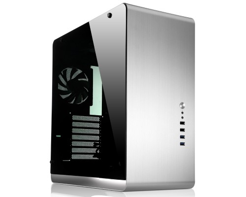 Корпус JONSBO UMX4W Silver без БП, боковая панель из закаленного стекла, mini-ITX, micro-ATX, ATX, серебристый