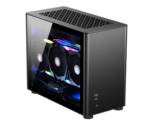 Корпус JONSBO A4 без БП, боковые панели из закаленного стекла, mini-ITX, SFX, черный