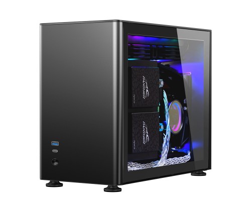 Корпус JONSBO A4 без БП, боковые панели из закаленного стекла, mini-ITX, SFX, черный