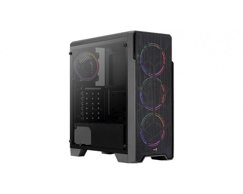 Корпус Aerocool Ore Saturn V1 без БП, ATX, боковое окно (закаленное стекло), черный