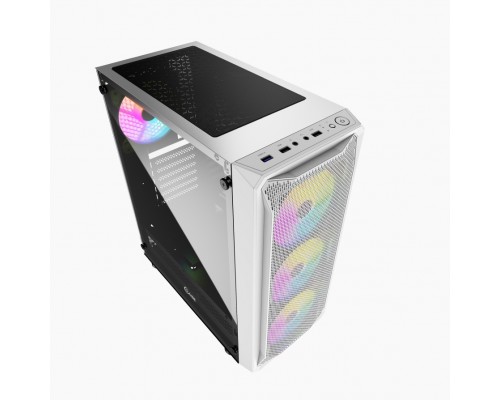 Корпус Powercase Mistral Z4 White, Tempered Glass, Mesh, 4x 120mm 5-color LED fan, белый, ATX  (CMIZW-L4)