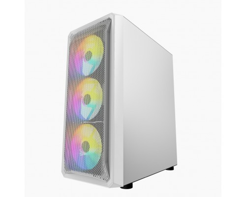 Корпус Powercase Mistral Z4 White, Tempered Glass, Mesh, 4x 120mm 5-color LED fan, белый, ATX  (CMIZW-L4)