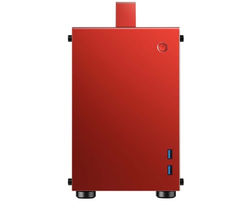 Корпус JONSBO T8 Red без БП, боковые панели из закаленного стекла, mini-ITX, красный