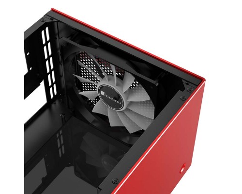 Корпус JONSBO T8 Red без БП, боковые панели из закаленного стекла, mini-ITX, красный