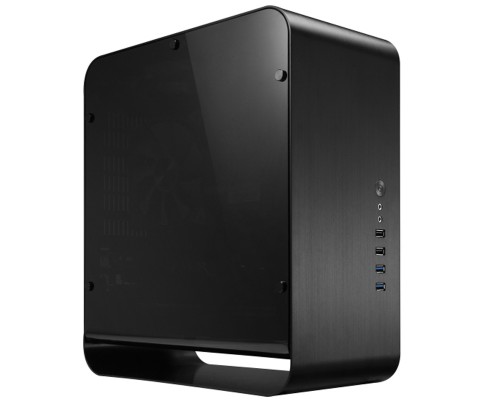 Корпус JONSBO UMX1W без БП, боковая панель из закаленного стекла, mini-ITX, черный