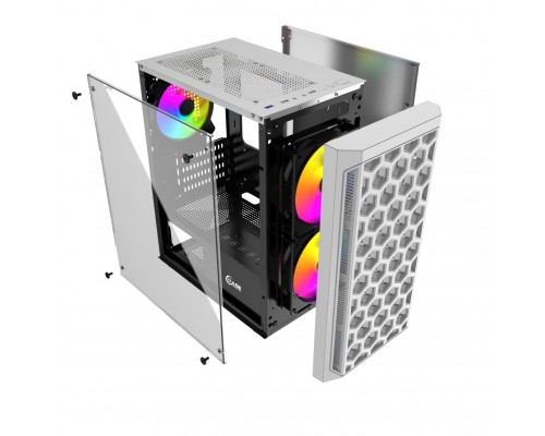 Корпус Powercase Mistral Micro T3W, Tempered Glass, Mesh, 2x 140mm + 1х 120mm 5-color fan, белый, mATX  (CMIMTW-L3)