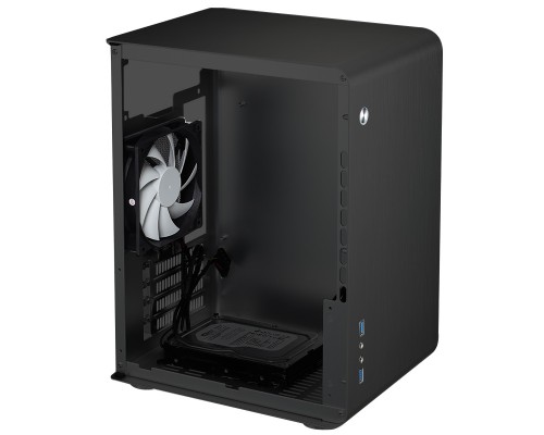 Корпус JONSBO U1 PLUS Black без БП, боковая панель из закаленнго стекла, mini-ITX, SFX, черный