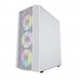 Корпус Powercase Rhombus X4 White, Tempered Glass, Mesh, 4x 120mm 5-color LED fan, белый, ATX  (CMRMW-L4)