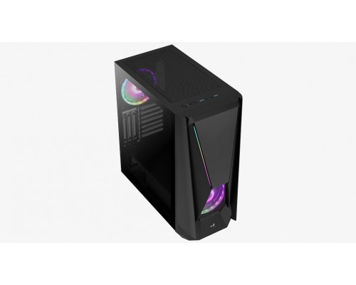 Корпус Aerocool Visor V1 без БП, ATX, боковое окно (закаленное стекло), черный