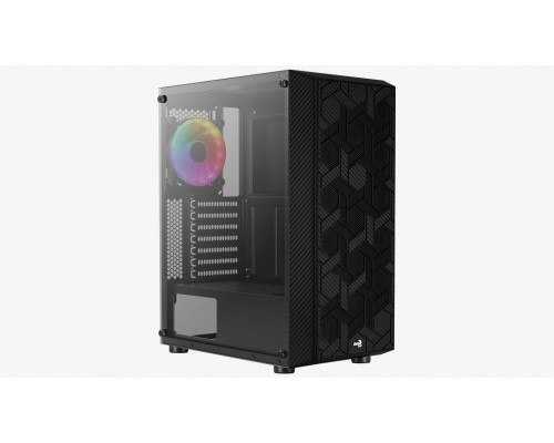 Корпус Aerocool Hive V3 без БП, ATX, боковое окно (закаленное стекло), черный