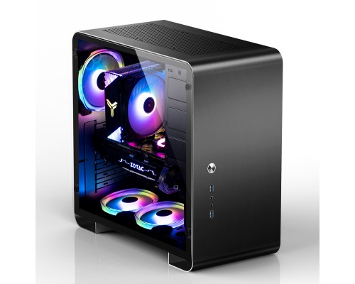 Корпус JONSBO U4PLUS Black без БП, боковые панели из закаленного стекла, mini-ITX, micro-ATX, ATX, черный