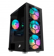 Корпус 1STPLAYER FIREBASE X7-G BLACK / ATX, tempered glass / 3x140mm & 1x120mm LED fans inc. / X7-G-BK-3G6P-1G6                                                                                                                                           