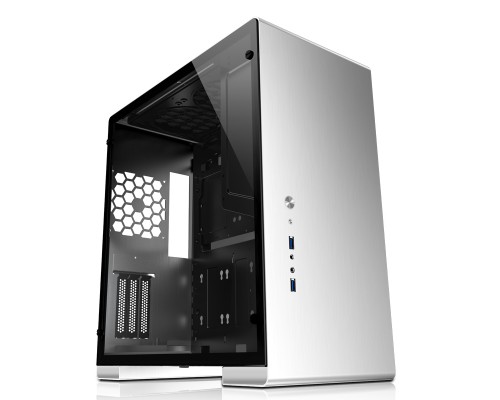 Корпус JONSBO U5S Silver без БП, боковые панели из закаленного стекла, mini-ITX, micro-ATX, ATX, серебристый