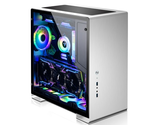 Корпус JONSBO U5S Silver без БП, боковые панели из закаленного стекла, mini-ITX, micro-ATX, ATX, серебристый