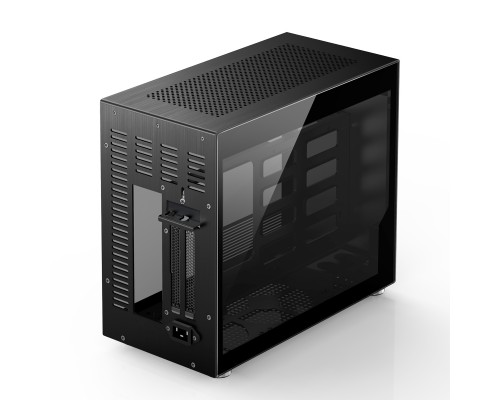 Корпус JONSBO V10-G Black без БП, боковые панели из закаленного стекла, mini-ITX, черный