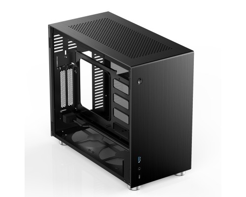 Корпус JONSBO V10-G Black без БП, боковые панели из закаленного стекла, mini-ITX, черный