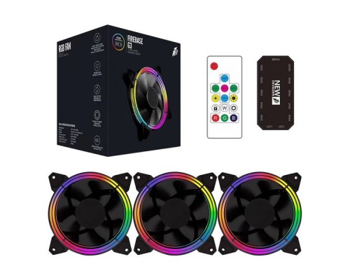 Комплект вентиляторов (3 шт.) 1STPLAYER FIREBASE G3 / controller & remote / 120mm, RGB, 5-pin, 1200rpm, 45.7cfm, 12V, 20dBA / G3