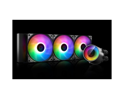 Комплект водяного охлаждения DEEPCOOL CASTLE 360 RGB V2 LGA20XX/LGA1366/LGA115X/TRX4/TR4/AM4/AM3/+/AM2/+/FM2/+/FM1 (6шт/кор,TDP 280W, ARGB Lighting, Anti-Leak edition, PWM, TRIPLE FAN) RET