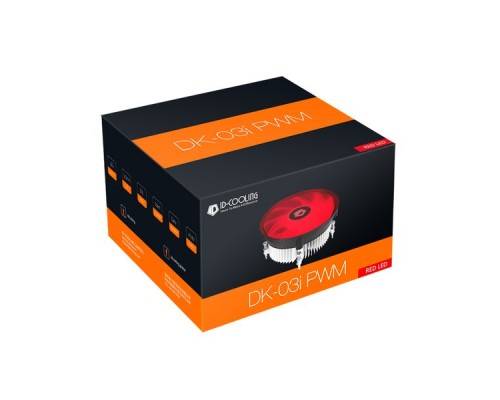 Кулер ID-COOLING DK-03i PWM RED LGA1200/115X (36шт/кор, TDP 100W, PWM, FAN 120mm, Red LED) BOX