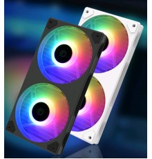 Вентилятор ID-COOLING ICEFAN 240 ARGB 2*120x120x25мм (16шт./кор, PWM, DUAL FAN, Low Noise, резиновые углы, Addresable RGB, 900-2000об/мин)  BOX                                                                                                           