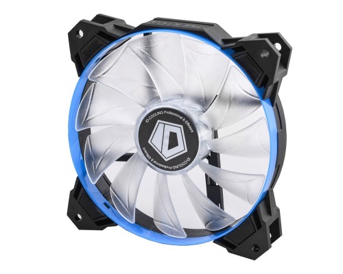 Вентилятор ID-COOLING SF-12025-B 120x120x25мм (80шт./кор, PWM, Low Noise, резиновые углы, Blue LED & Ring, 700-1500об/мин) OEM