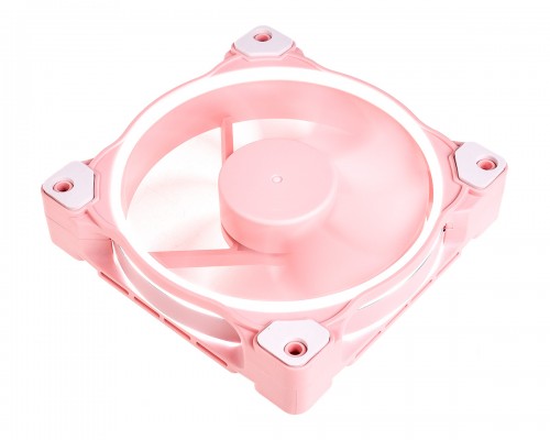 Вентилятор ID-COOLING ZF-12025-Piglet Pink 120x120x25мм (80шт./кор, PWM, White LED Ring, 900-2000об/мин, розовый пастель)  BOX