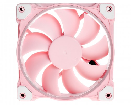 Вентилятор ID-COOLING ZF-12025-Piglet Pink 120x120x25мм (80шт./кор, PWM, White LED Ring, 900-2000об/мин, розовый пастель)  BOX