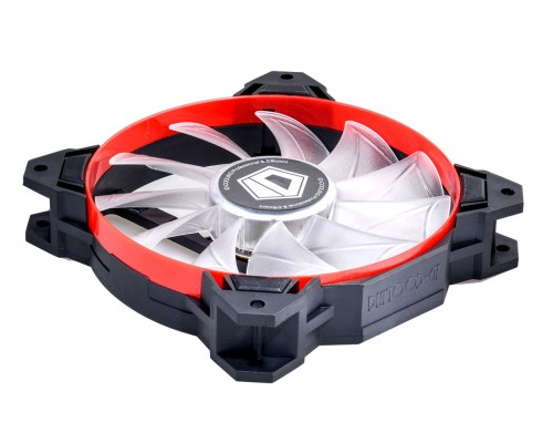 Вентилятор ID-COOLING SF-12025-R 120x120x25мм (80шт./кор, PWM, Low Noise, резиновые углы, Red LED & Ring, 700-1500об/мин) OEM