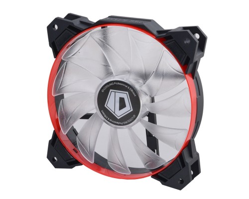 Вентилятор ID-COOLING SF-12025-R 120x120x25мм (80шт./кор, PWM, Low Noise, резиновые углы, Red LED & Ring, 700-1500об/мин) OEM