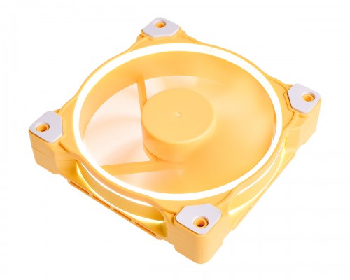 Вентилятор ID-COOLING ZF-12025-Lemon Yellow 120x120x25мм (80шт./кор, PWM, White LED Ring, 900-2000об/мин, желтый пастель)  BOX