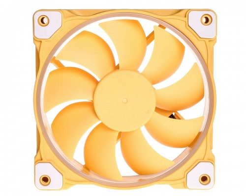 Вентилятор ID-COOLING ZF-12025-Lemon Yellow 120x120x25мм (80шт./кор, PWM, White LED Ring, 900-2000об/мин, желтый пастель)  BOX