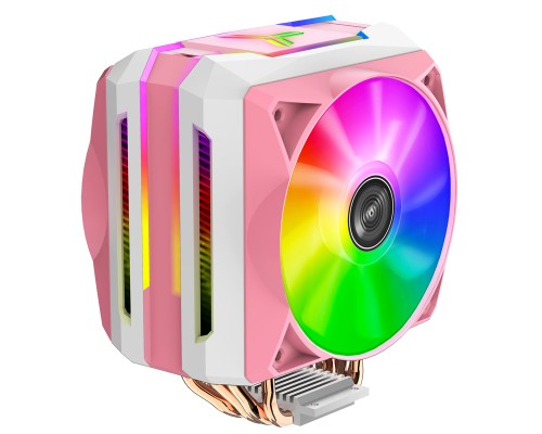 Кулер JONSBO CR-1100 Pink LGA115X/775/AM4/AM3/3+/AM2/+/FM2/+/FM1(12шт/кор, TDP 200W, PWM, 2 x 120mm ARGB Fan, 6 тепловых трубок, 4-pin) Retail