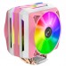 Кулер JONSBO CR-1100 Pink LGA115X/775/AM4/AM3/3+/AM2/+/FM2/+/FM1(12шт/кор, TDP 200W, PWM, 2 x 120mm ARGB Fan, 6 тепловых трубок, 4-pin) Retail