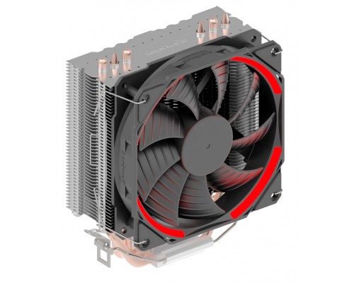 Кулер AARDWOLF SERENITY 360 RED  S775/115X/1200/AM2/AM3/AM4 (12 шт/кор, TDP 140W, 120мм PWM вент-р с красной подсветкой, 3 тепловых трубки 6мм, 1000-1800RPM, 16-32dBa)