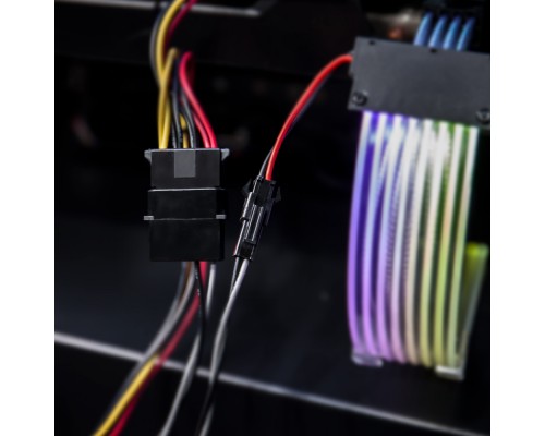 Кабель-удлинитель для БП 1STPLAYER MC-8PIN-01 / RGB, PCI-E P8(6+2), 300mm, 2-pin 5v input / RGB