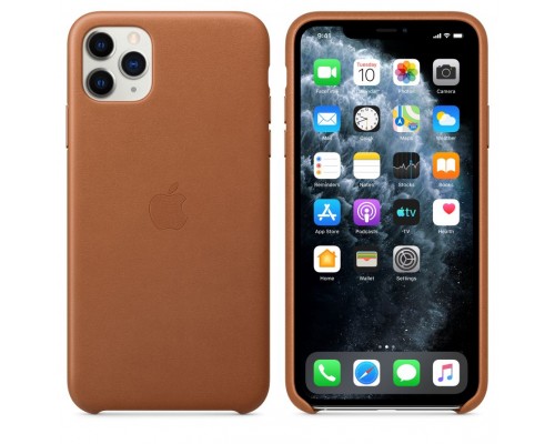 Чехол iPhone 11 Pro Max Leather Case - Saddle Brown