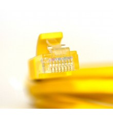 Патчкорд Greenconnect прямой 40.0m, UTP кат.5e, желтый, позолоченные контакты, 24 AWG, литой, GCR-LNC02-40.0m, ethernet high speed 1 Гбит/с, RJ45, T568B                                                                                                  