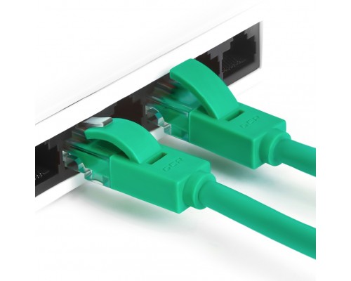 Патчкорд Greenconnect прямой 40.0m, UTP кат.5e, зеленый, позолоченные контакты, 24 AWG, литой, GCR-LNC05-40.0m, ethernet high speed 1 Гбит/с, RJ45, T568B