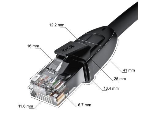 Патчкорд Удлинитель патч-корда GCR прямой 0.5m, UTP медь, кат.6, 24 AWG, ethernet high speed 10 Гбит/с, RJ45, GCR-52644