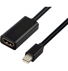 Адаптер-переходник Greenconnect Apple mini DisplayPort 20M > HDMI 19F, черный, GCR-50930                                                                                                                                                                  