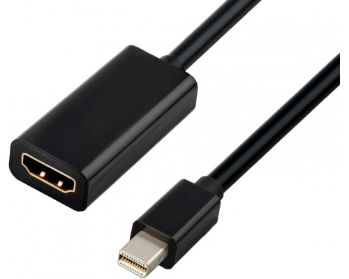 Адаптер-переходник Greenconnect Apple mini DisplayPort 20M > HDMI 19F, черный, GCR-50930