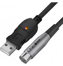 Кабель GCR 3.0m микрофонный USB/XLR черный, GCR-53044                                                                                                                                                                                                     